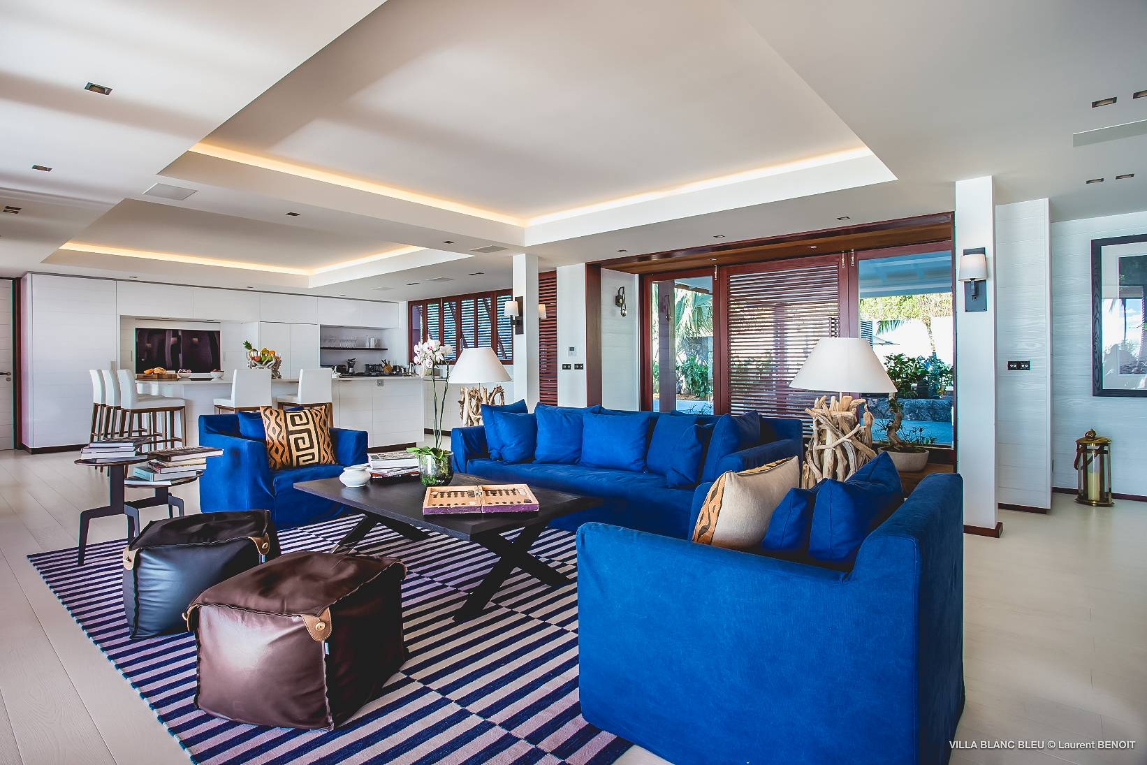 Villa Maison Blanc Bleu Living Area